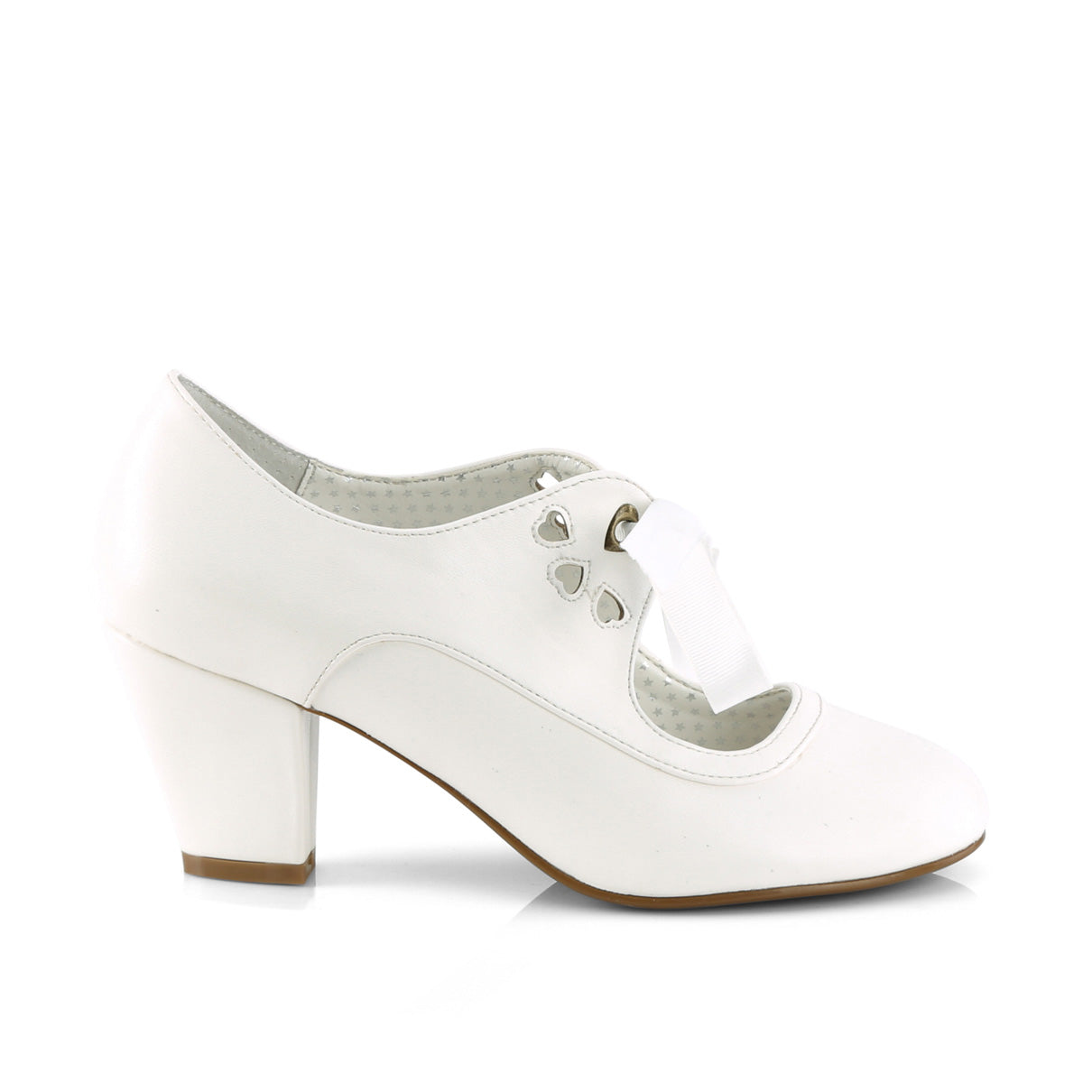 Pin Up Couture Pompes WIGGLE-32 faux cuir blanc