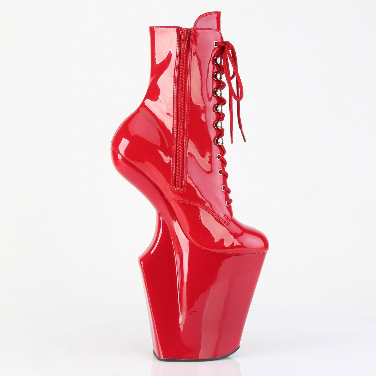 Pleaser Women's Platform Shoes WORSHIP-1020 Red Pat/Red