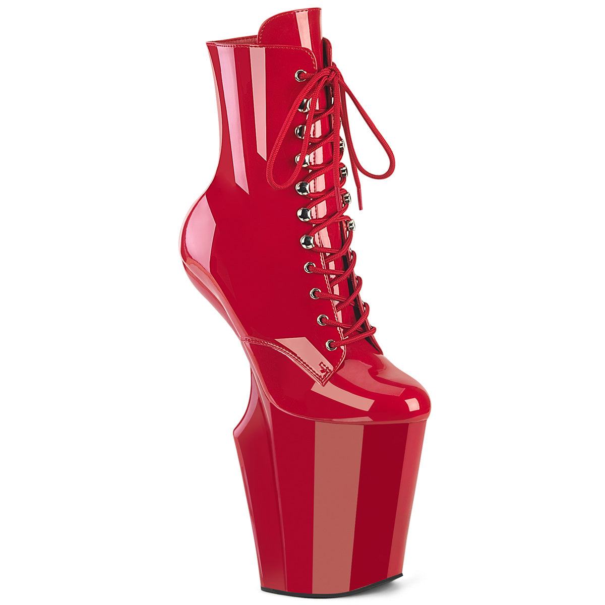 Pleaser Women's Platform Shoes WORSHIP-1020 Red Pat/Red