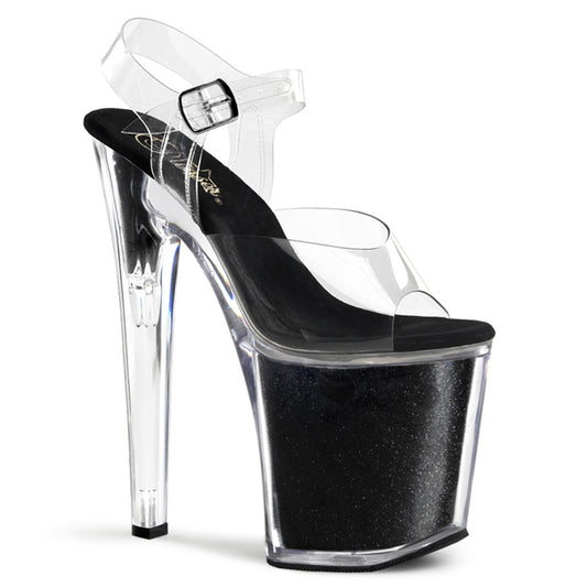 Pleaser Sandales pour femmes XTREME-808g CLR / BLK GLTR