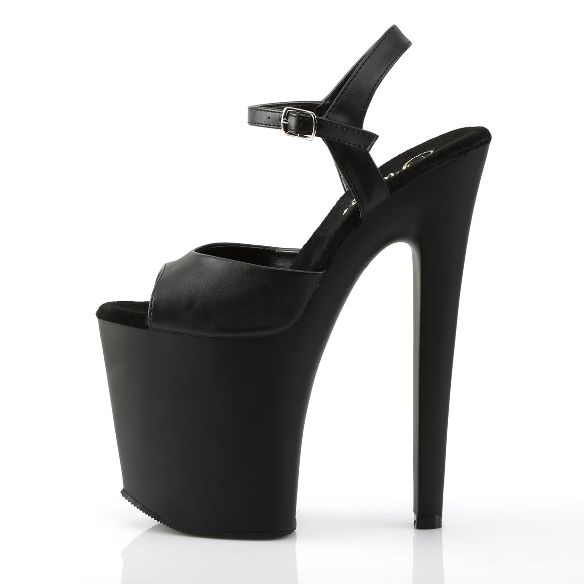 Pleaser Sandales pour femmes XTREME-809 Blk Faux Cuir / Blk Matte