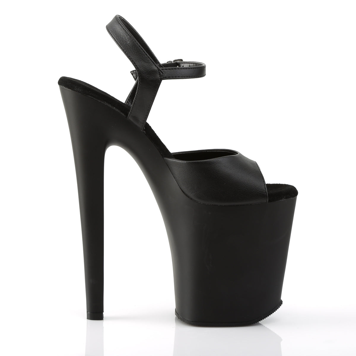 Pleaser Sandales pour femmes XTREME-809 Blk Faux Cuir / Blk Matte