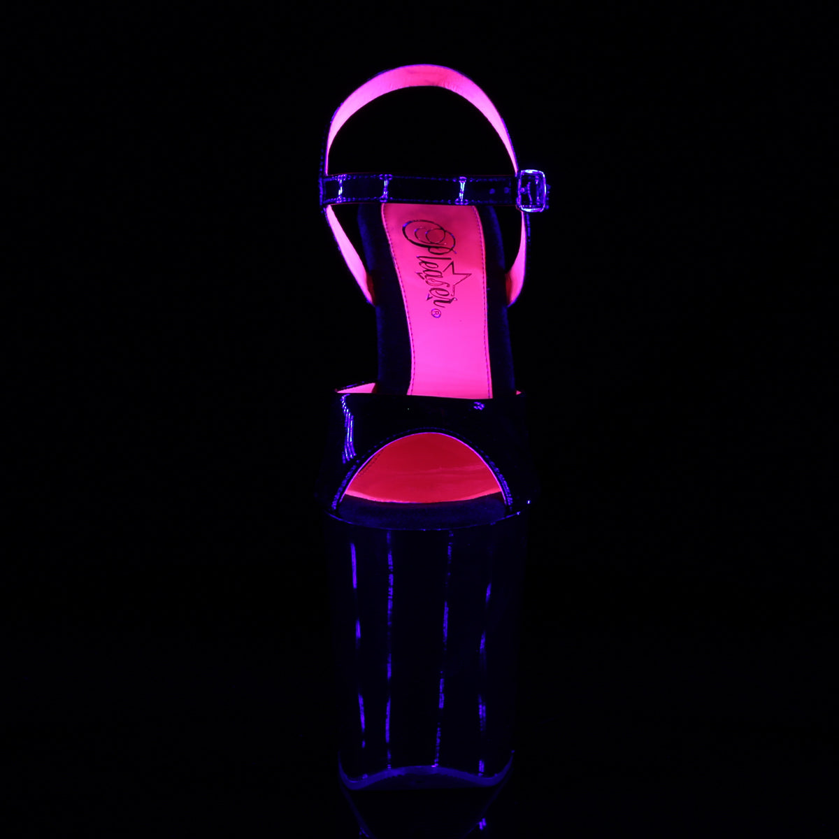Pleaser Sandales pour femmes XTREME-809tt blk pat-néon H. rose / blk