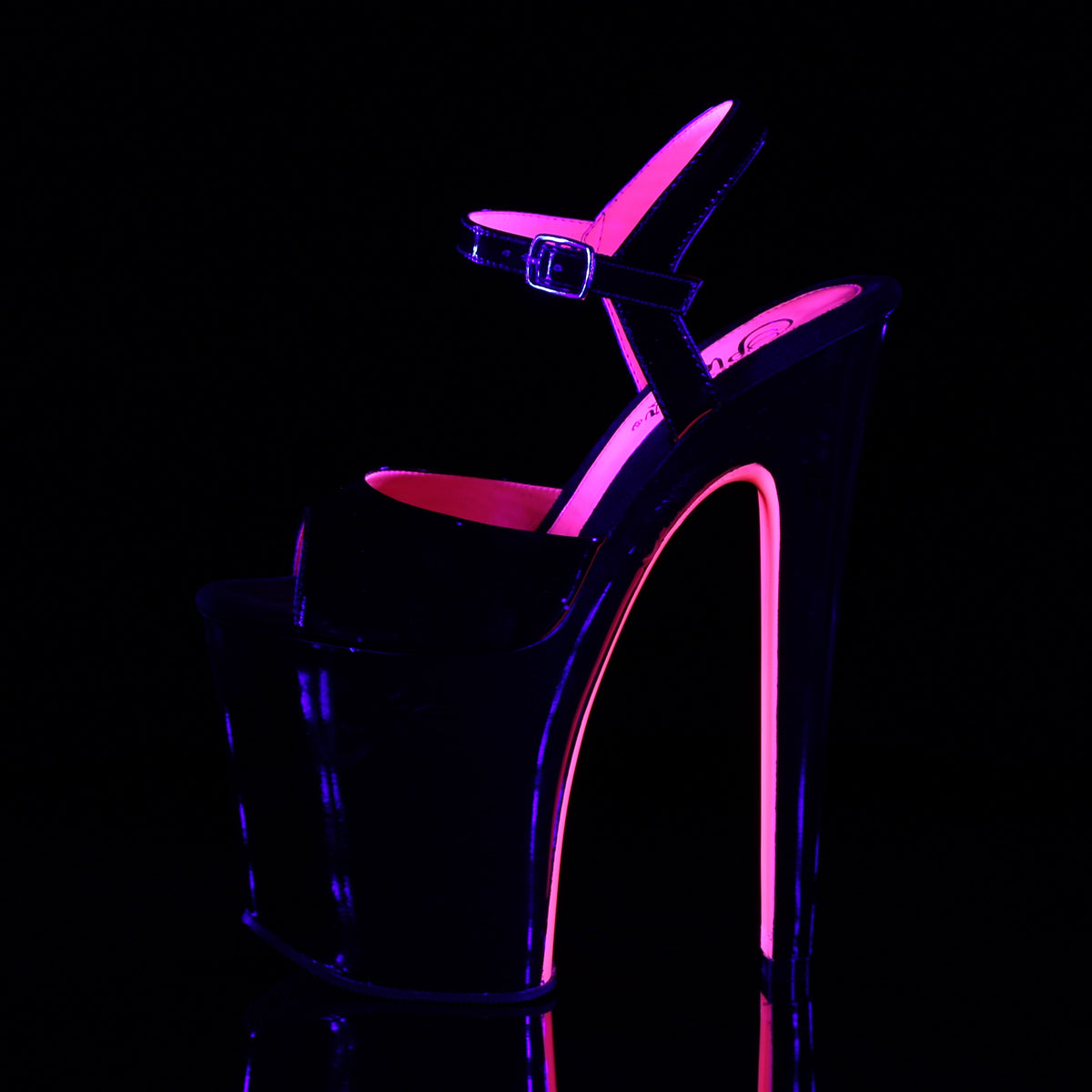Pleaser Sandales pour femmes XTREME-809tt blk pat-néon H. rose / blk