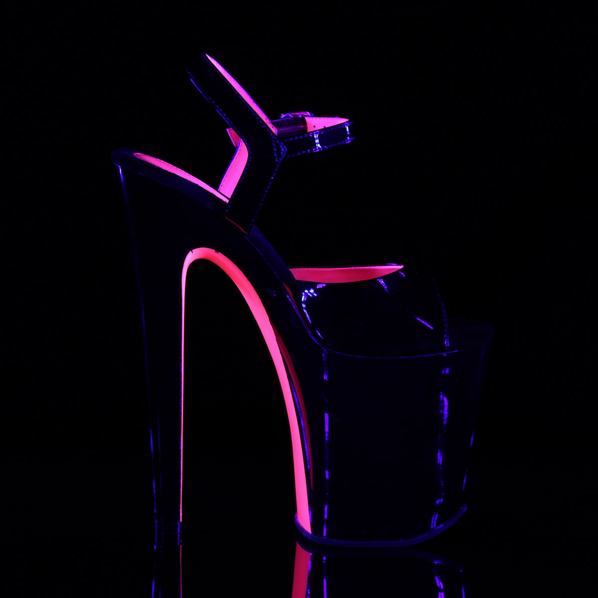 Pleaser Sandales pour femmes XTREME-809tt blk pat-néon H. rose / blk