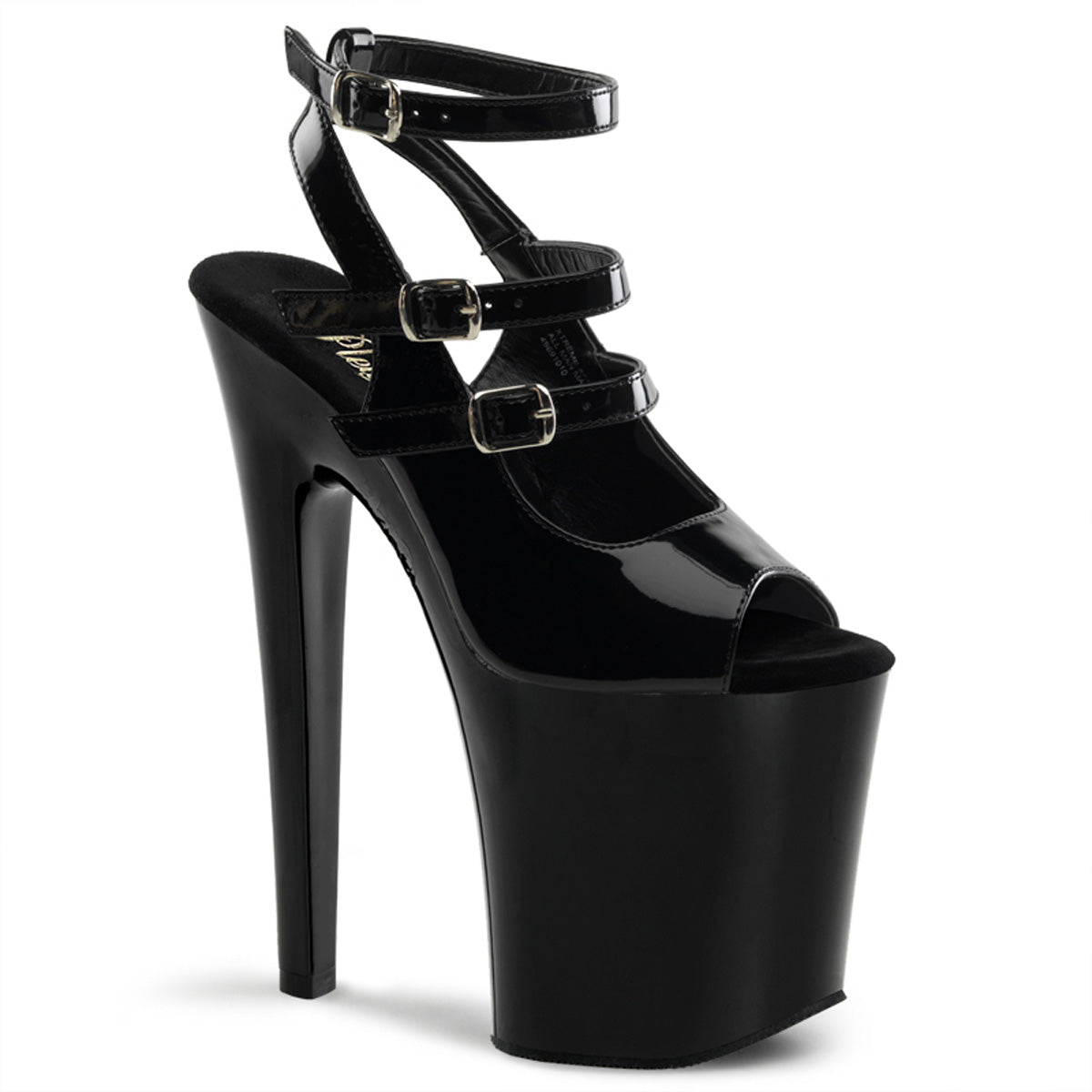 Pleaser Sandales pour femmes XTREME-873 BLK PAT / BLK