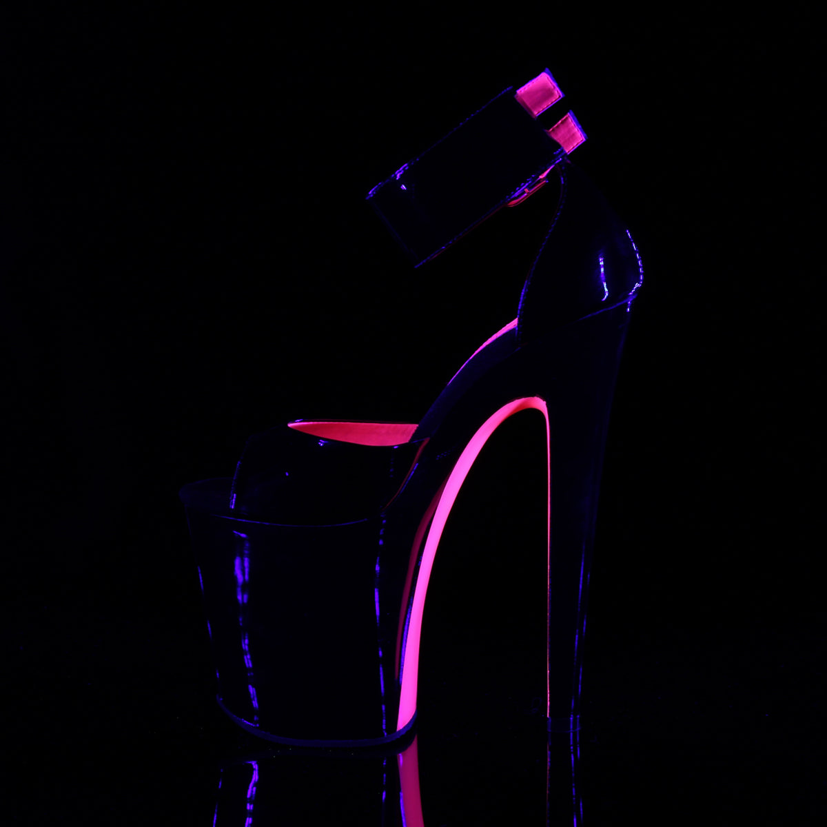 Pleaser Sandales pour femmes XTREME-875tt blk pat-néon H. rose / blk