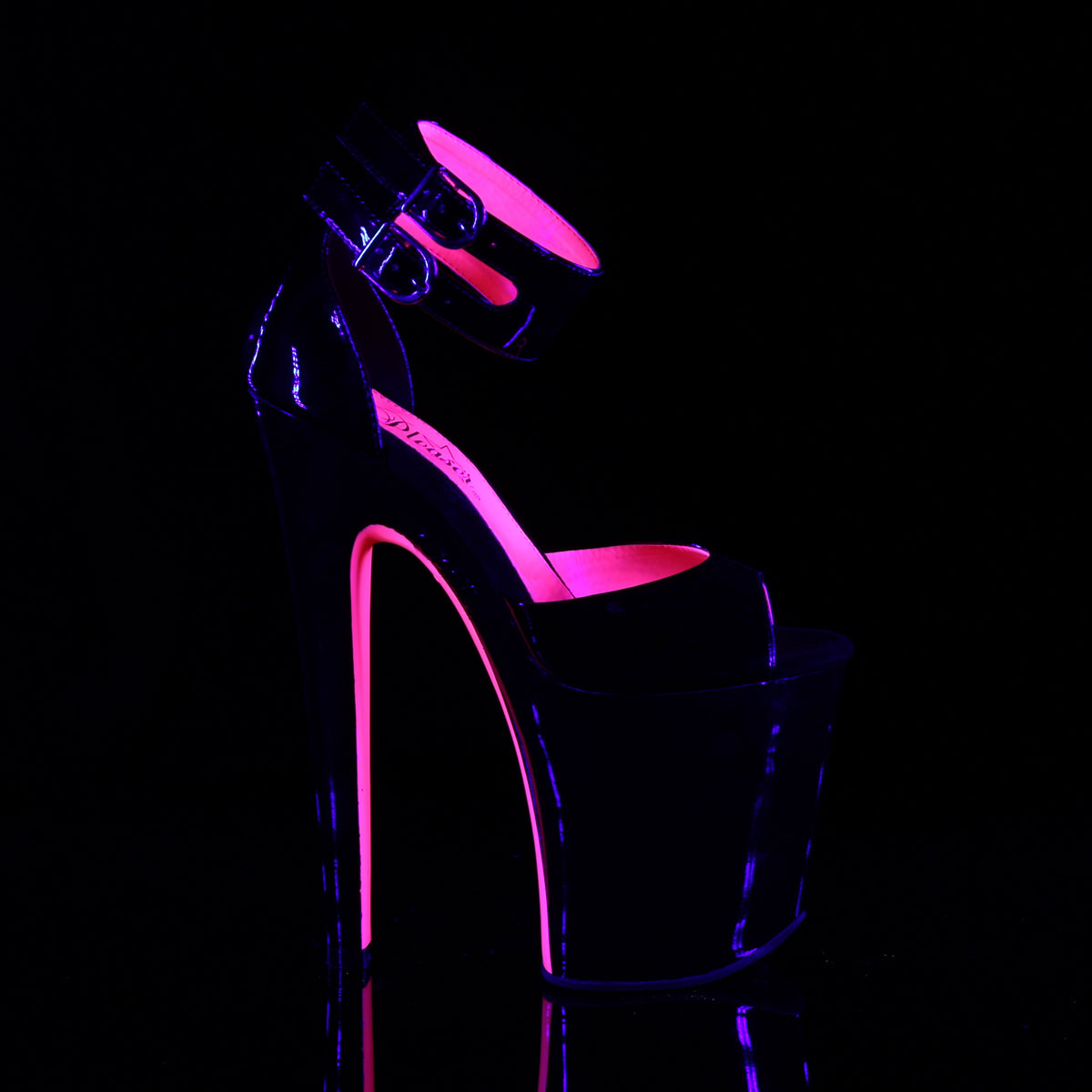Pleaser Sandales pour femmes XTREME-875tt blk pat-néon H. rose / blk