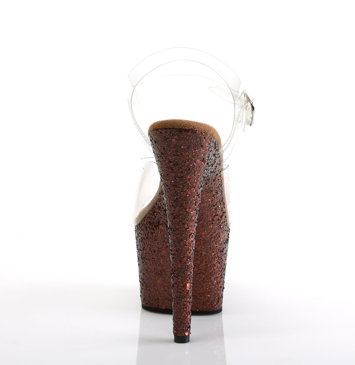 Pleaser Sandales pour femmes ADORE-708LG CLR / Cuivre Multi Glitter