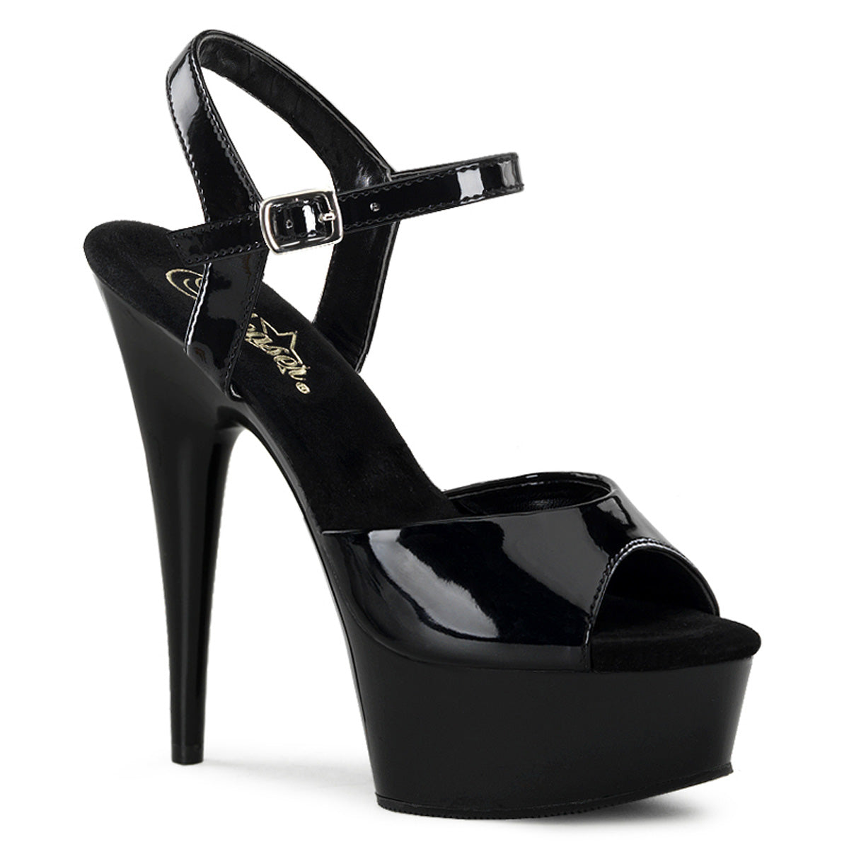 Pleaser DELIGHT-609 BLK PAT / BLK