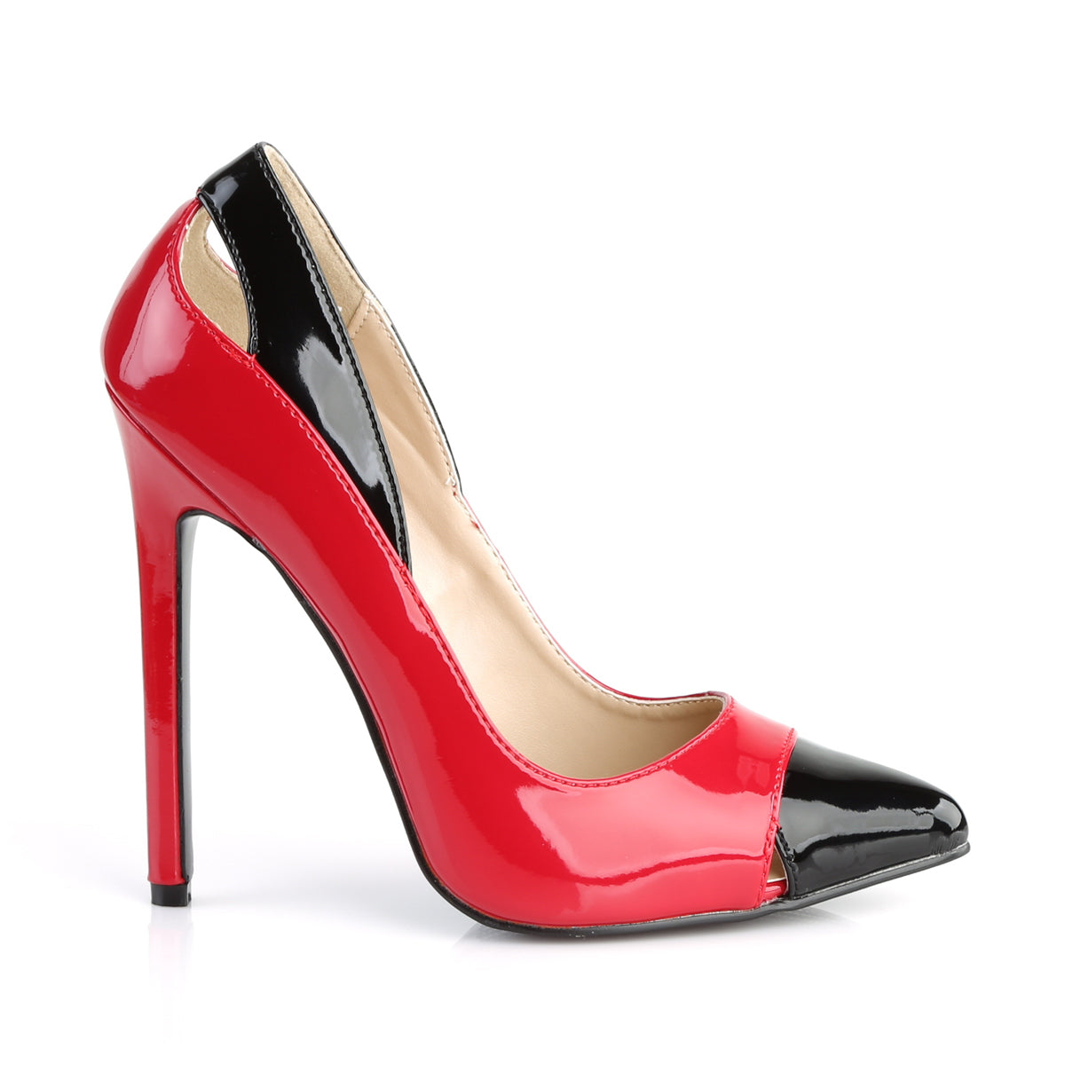 Pleaser Womens SEXY-22 Red-Blk Pat