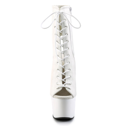 Pleaser Womens Ankle Boots ADORE-1016 Wht Faux Leather/Wht