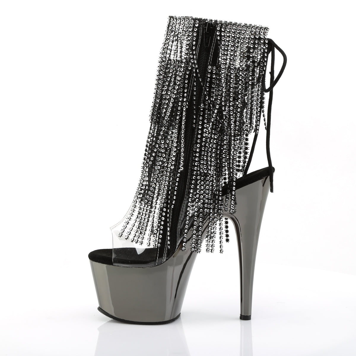 Pleaser Bottines pour femmes ADORE-1017RSF CLR-BLK / SUCCOM en étain chrome