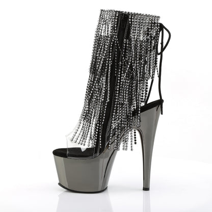 Pleaser Bottines pour femmes ADORE-1017RSF CLR-BLK / SUCCOM en étain chrome
