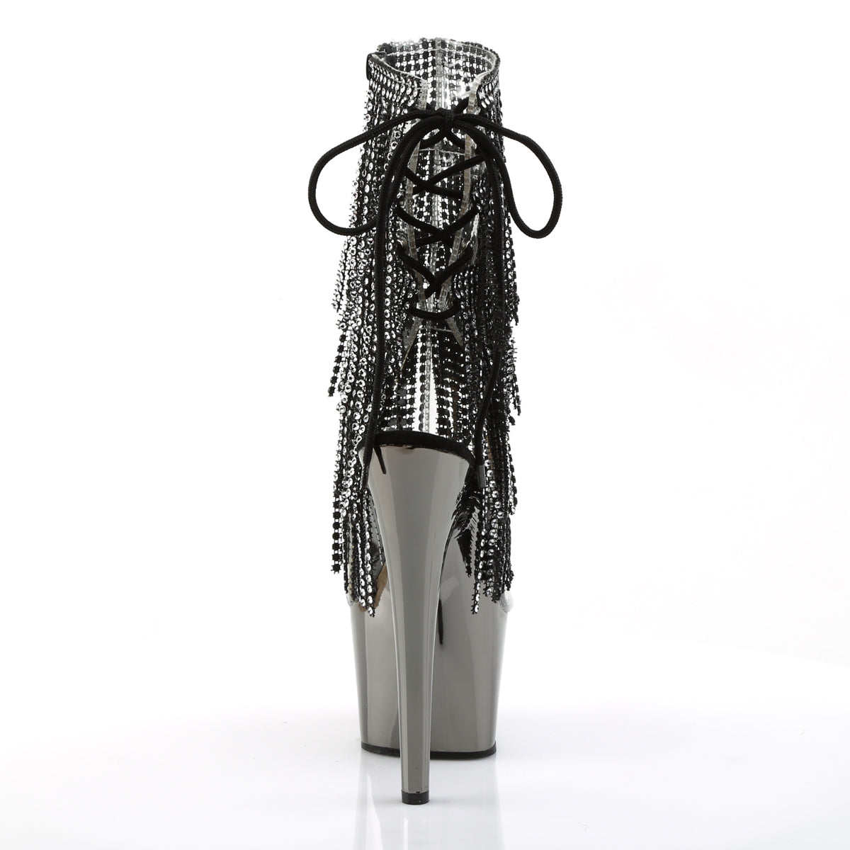 Pleaser Bottines pour femmes ADORE-1017RSF CLR-BLK / SUCCOM en étain chrome