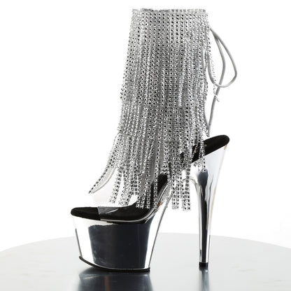Pleaser Bottines pour femmes ADORE-1017RSF CLR-SLV / SLV Chrome