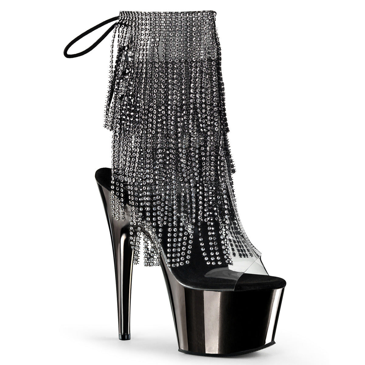 Pleaser Bottines pour femmes ADORE-1017RSF CLR-BLK / SUCCOM en étain chrome