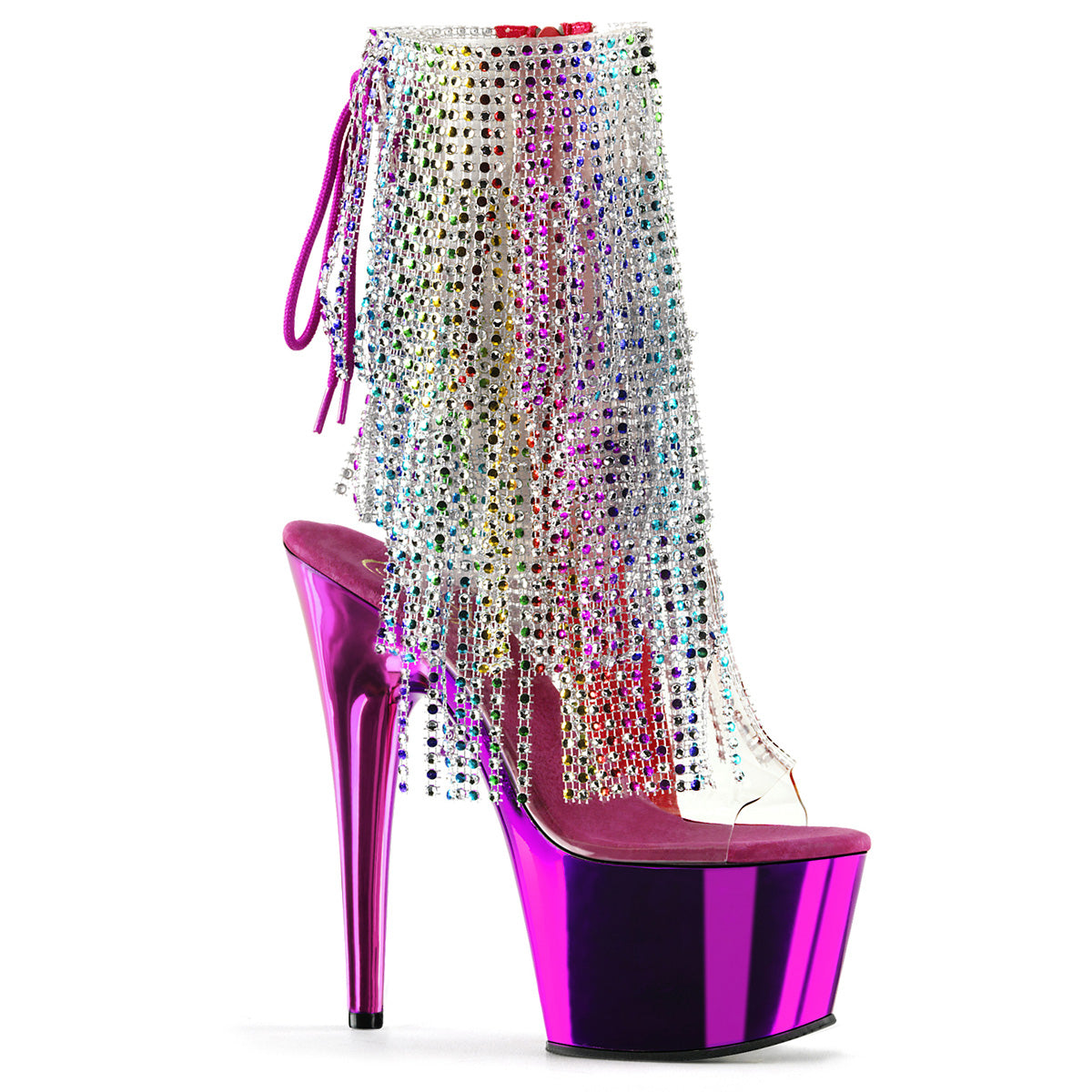 Pleaser Bottines pour femmes ADORE-1017rsf CLR-MULTI / FUCHSIA CHROME