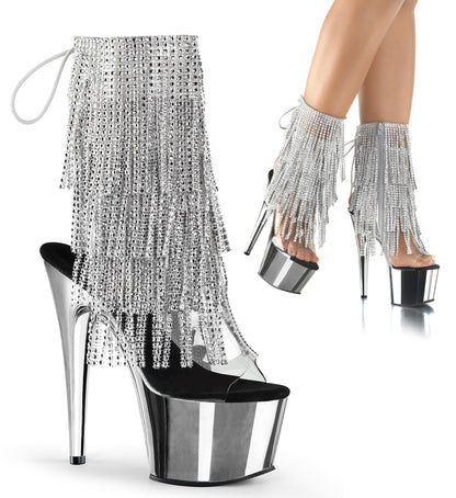 Pleaser Bottines pour femmes ADORE-1017RSF CLR-SLV / SLV Chrome