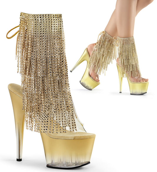 Pleaser Womens Ankle Boots ADORE-1017RSFT Clr-Gold/Gold
