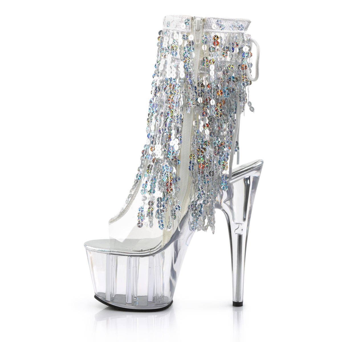 Pleaser Bottines pour femmes ADORE-1017SQF CLR-SLV Holo / CLR