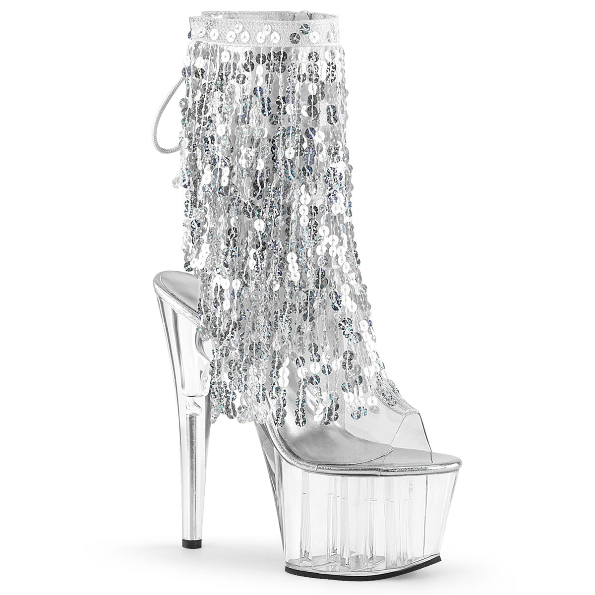 Pleaser Bottines pour femmes ADORE-1017SQF CLR-SLV Holo / CLR