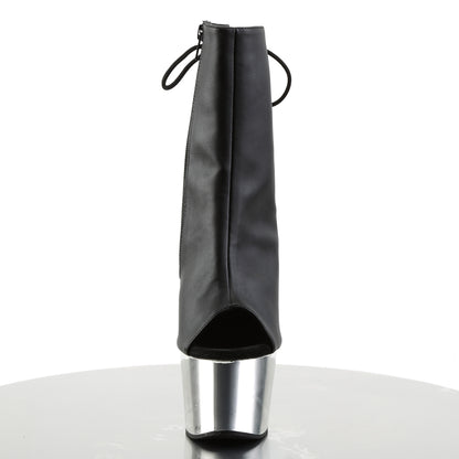 Pleaser Bottines pour femmes ADORE-1018 Blk Faux Cuir / SLV Chrome
