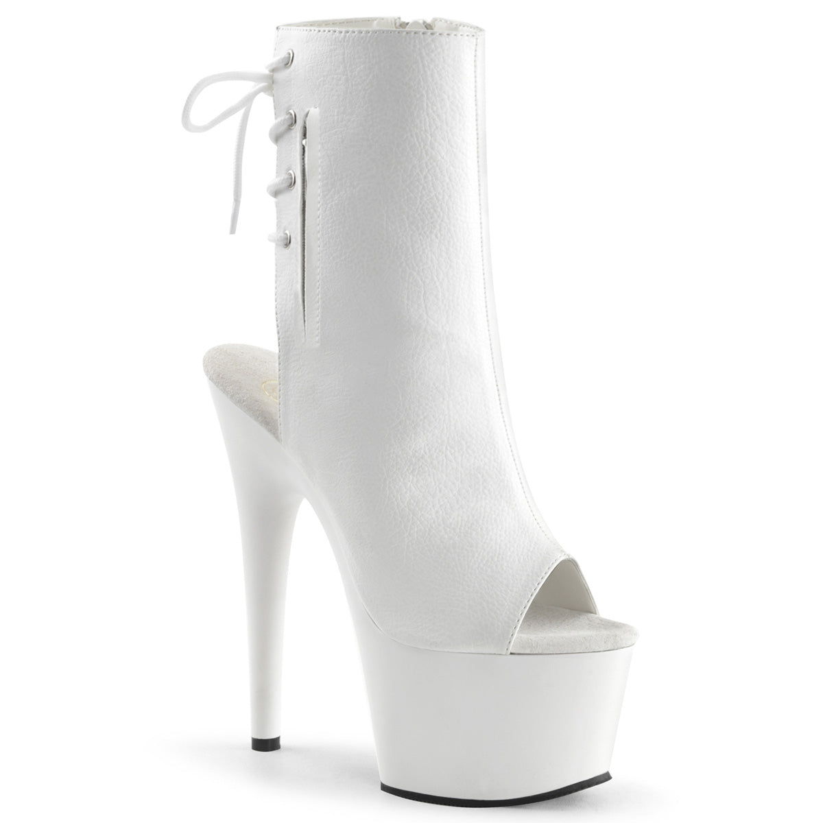 Pleaser Womens Ankle Boots ADORE-1018 Wht Faux Leather/Wht