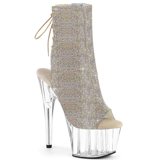 Pleaser Women's Platform Shoes ADORE-1018C-RS Slv AB RS-TPU/Clr