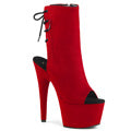 Pleaser Bottines pour femmes ADORE-1018FS rouge en faux daim / rouge en faux daim