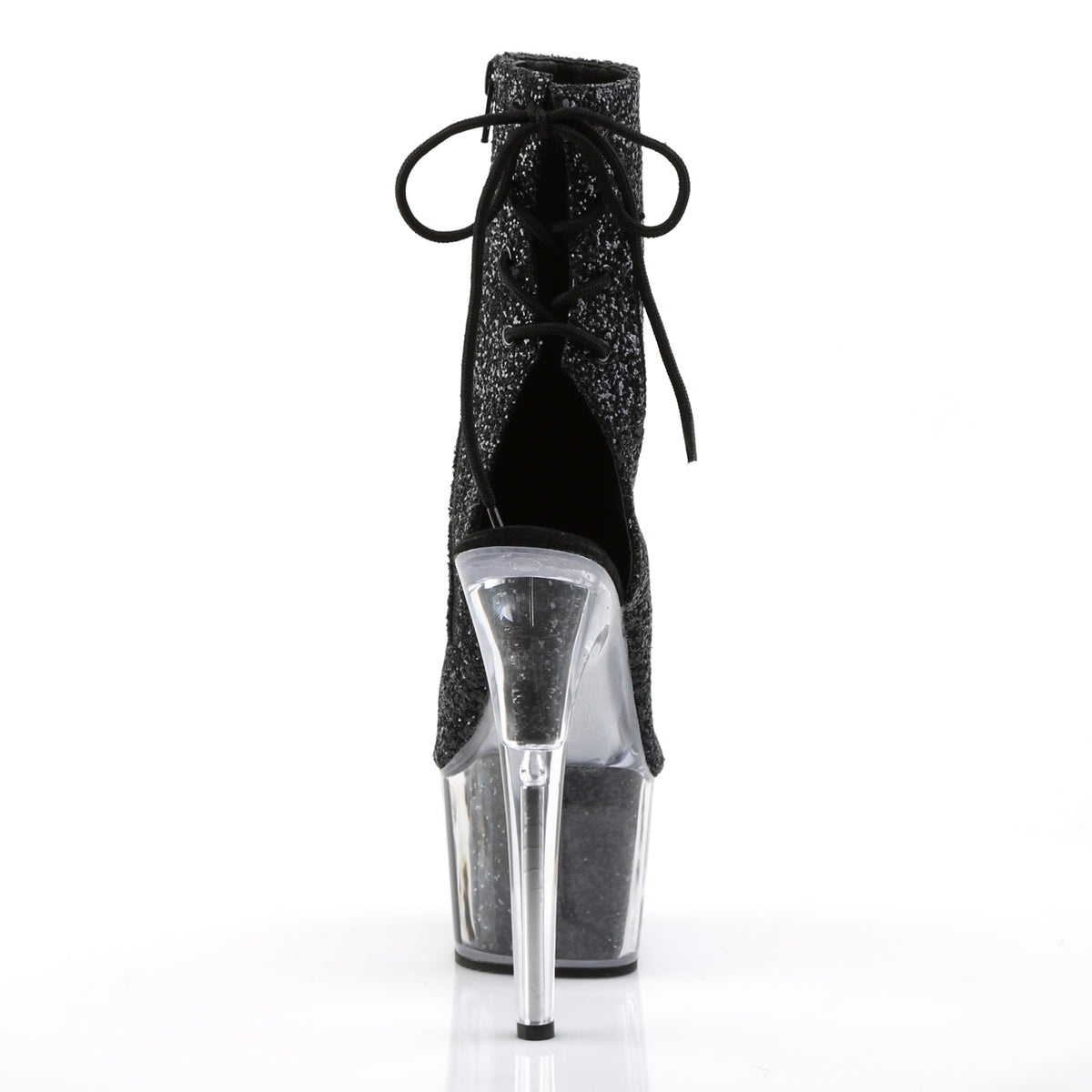 Pleaser Womens Ankle Boots ADORE-1018G Blk Glitter/Blk Glitter
