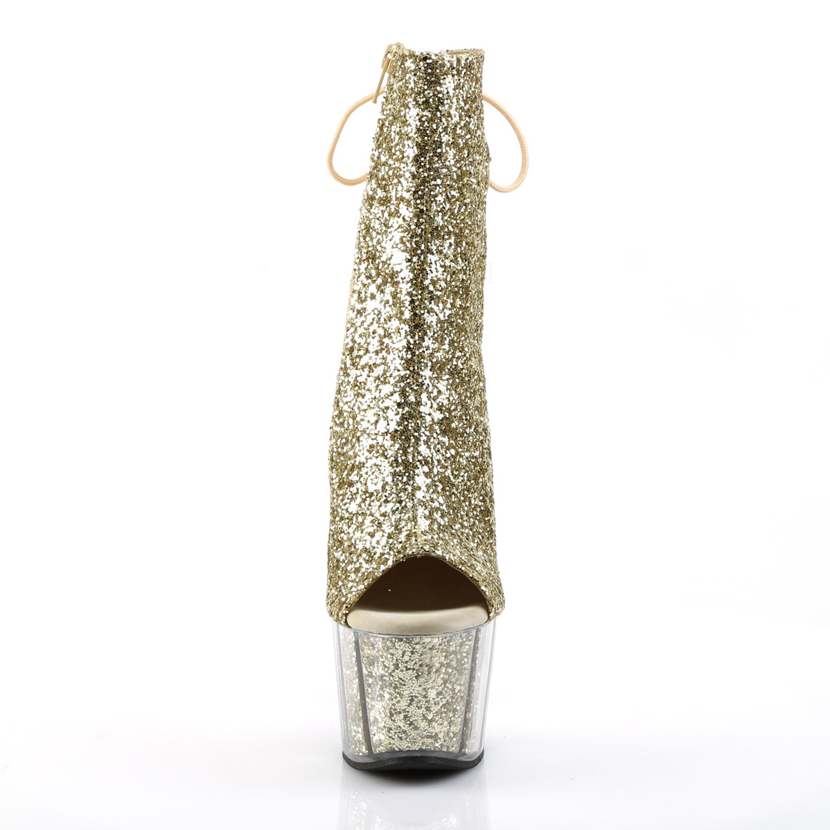 Pleaser Womens Ankle Boots ADORE-1018G Gold Glitter/Gold Glitter