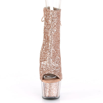 Pleaser Bottines pour femmes ADORE-1018g Rose Gold Glitter / Gold Gold Glitter