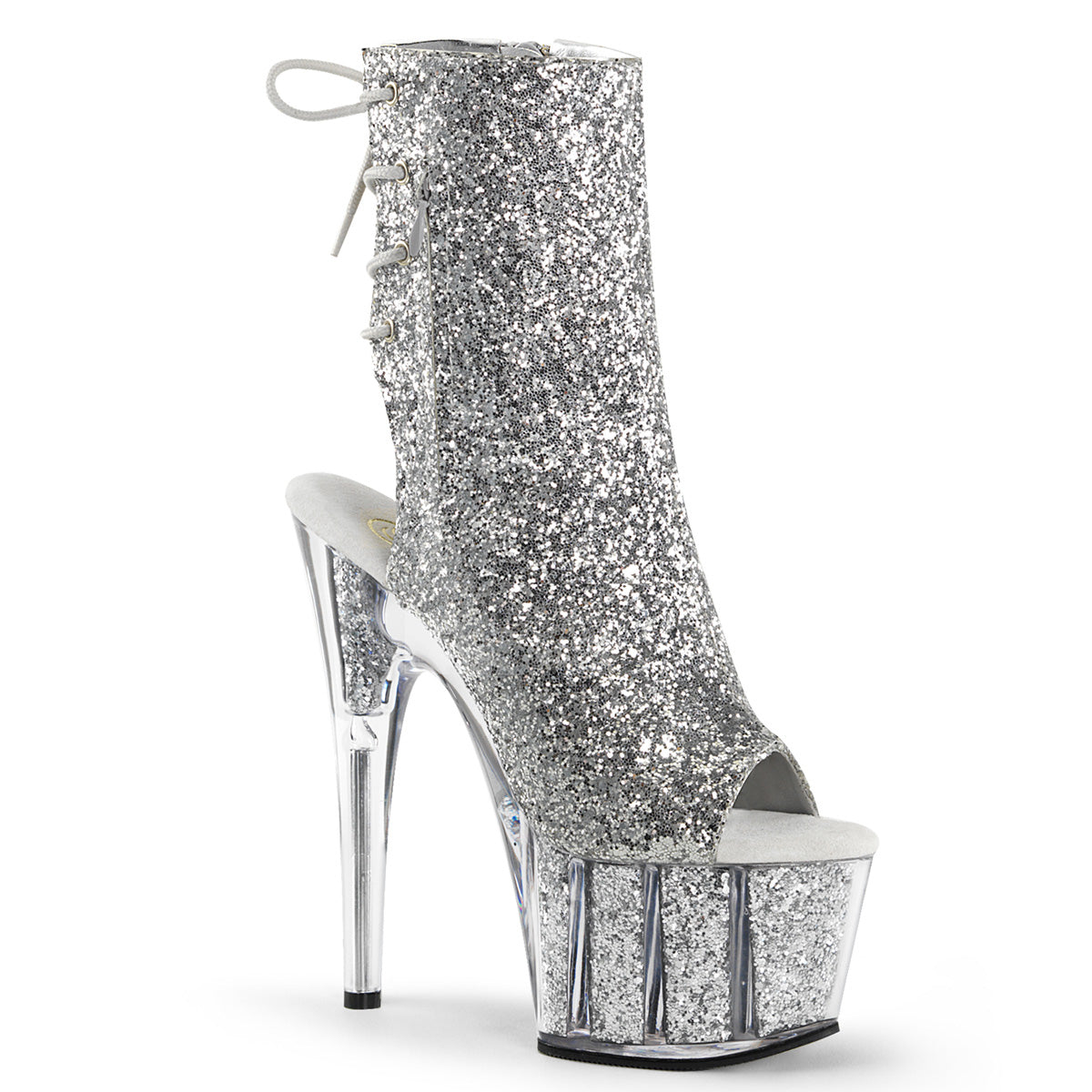 Pleaser Womens Ankle Boots ADORE-1018G Slv Glitter/Slv Glitter