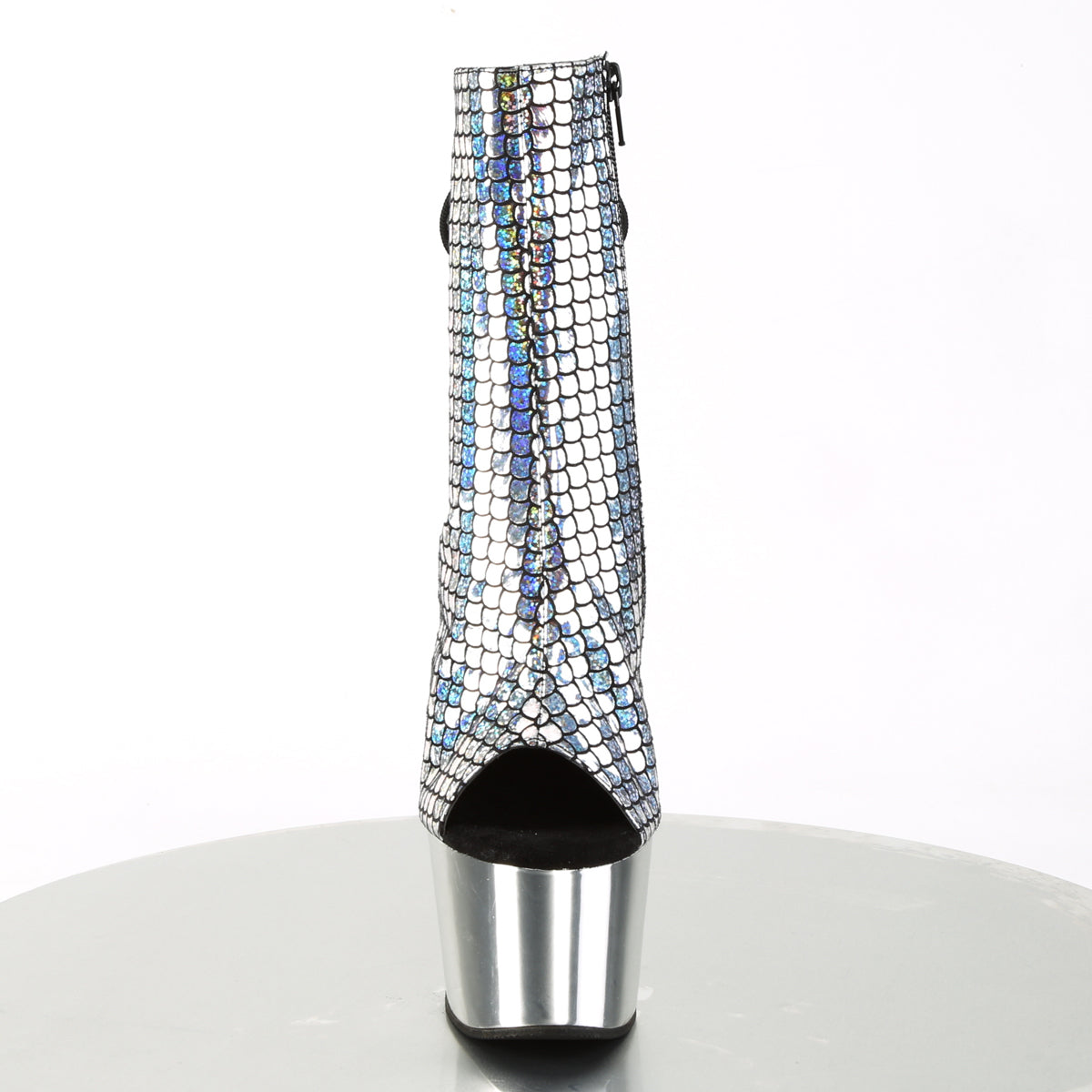 Pleaser Bottines pour femmes ADORE-1018MSC SLV Hologramme / SLV Chrome