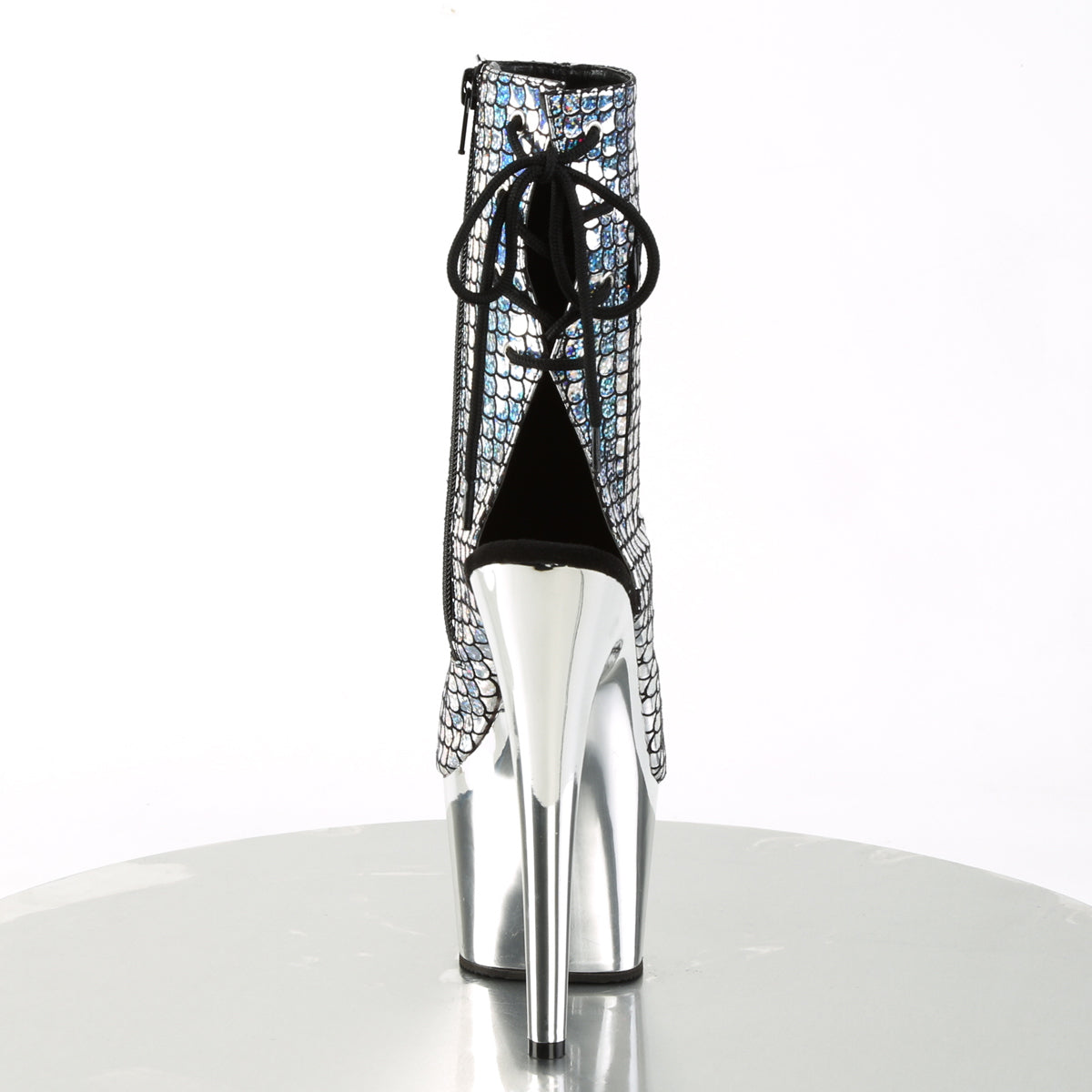 Pleaser Bottines pour femmes ADORE-1018MSC SLV Hologramme / SLV Chrome