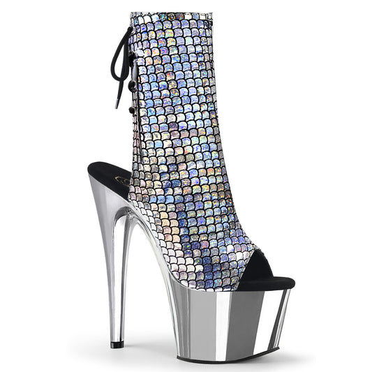 Pleaser Bottines pour femmes ADORE-1018MSC SLV Hologramme / SLV Chrome