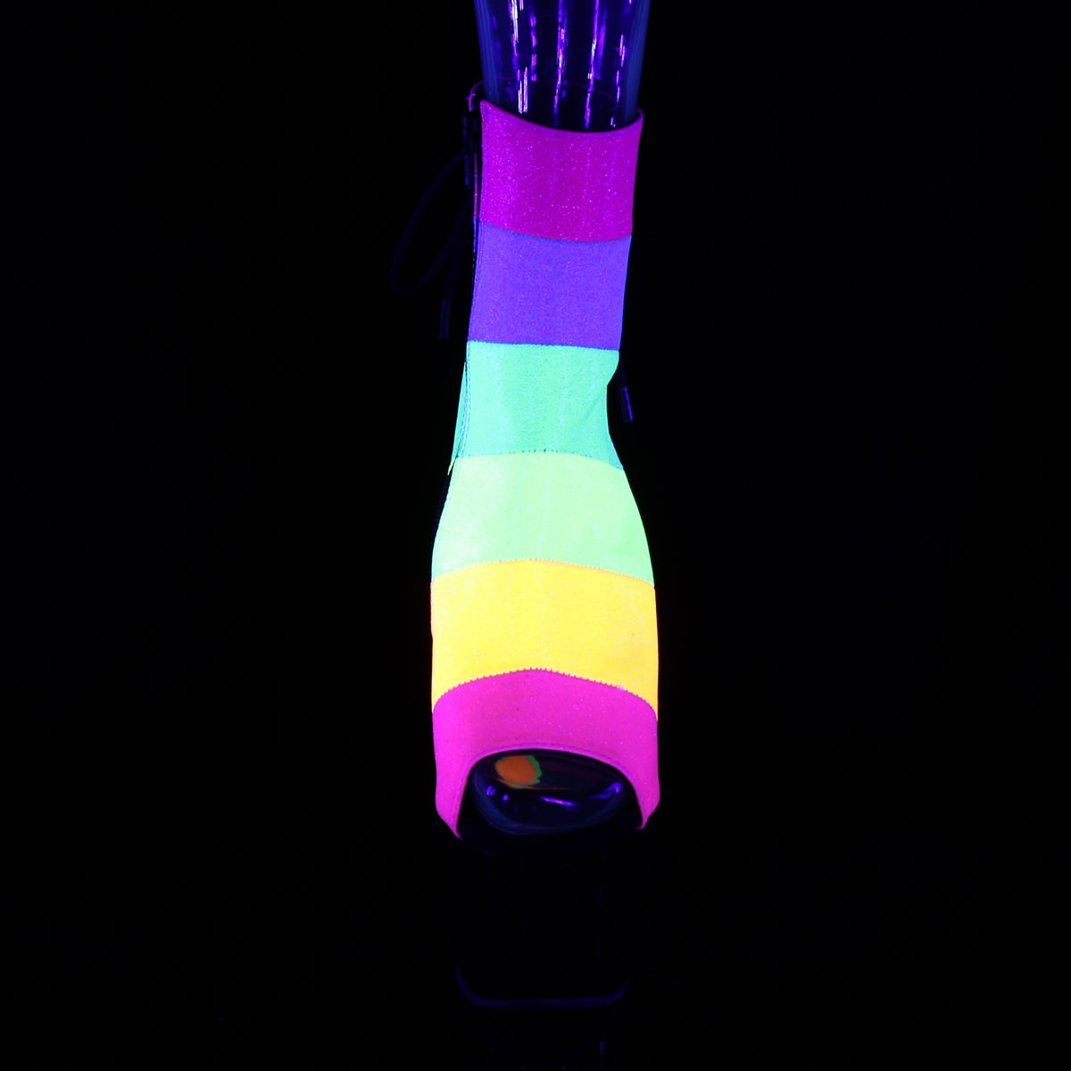 Pleaser Bottines pour femmes ADORE-1018RBG Rainbow Multi Glitter / Blk