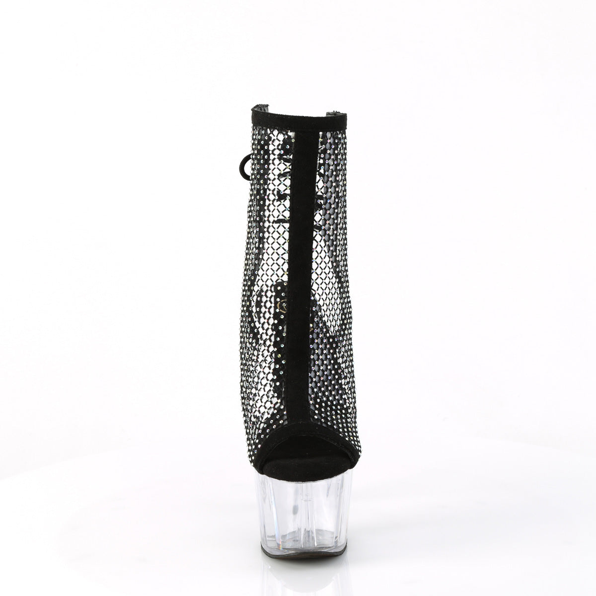 Pleaser  Bottines ADORE-1018RM BLK FAUX SUEDED-RS MESH / CLR