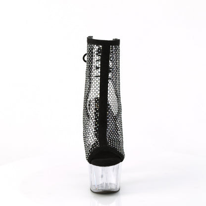 Pleaser  Bottines ADORE-1018RM BLK FAUX SUEDED-RS MESH / CLR