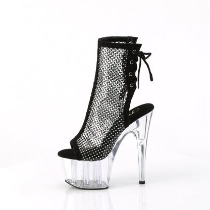 Pleaser  Bottines ADORE-1018RM BLK FAUX SUEDED-RS MESH / CLR