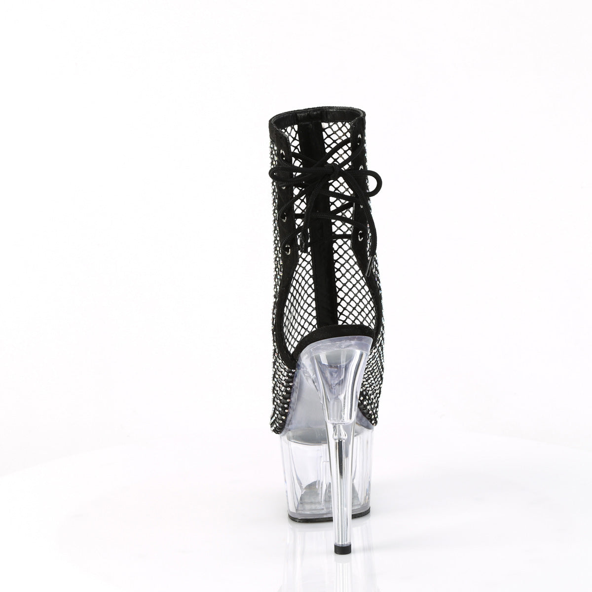 Pleaser  Bottines ADORE-1018RM BLK FAUX SUEDED-RS MESH / CLR