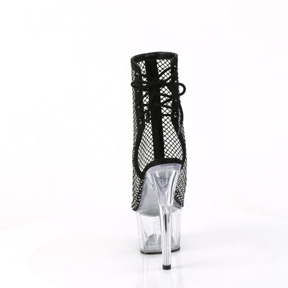 Pleaser  Bottines ADORE-1018RM BLK FAUX SUEDED-RS MESH / CLR