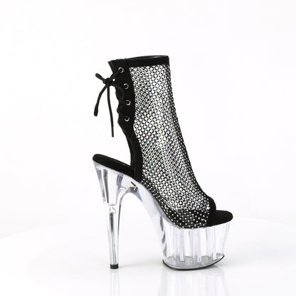 Pleaser  Bottines ADORE-1018RM BLK FAUX SUEDED-RS MESH / CLR