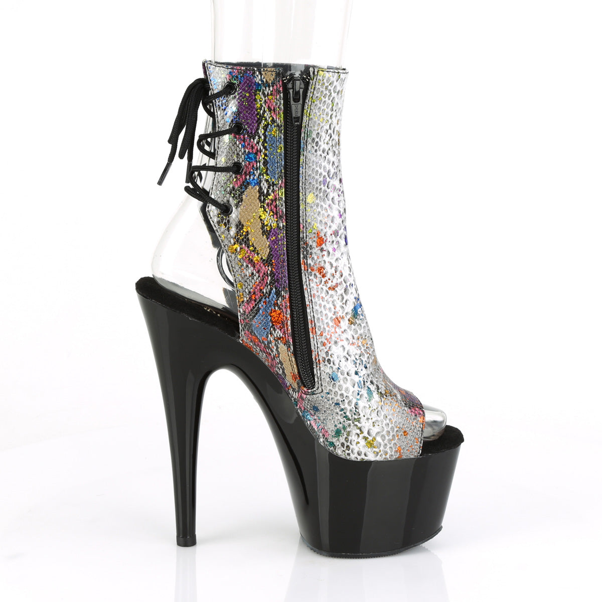 Pleaser Bottines pour femmes ADORE-1018SP print de serpent multicolore / blk