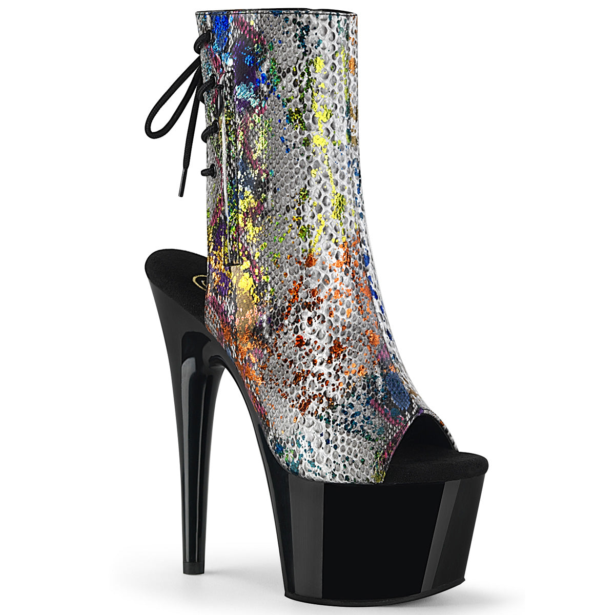 Pleaser Bottines pour femmes ADORE-1018SP print de serpent multicolore / blk