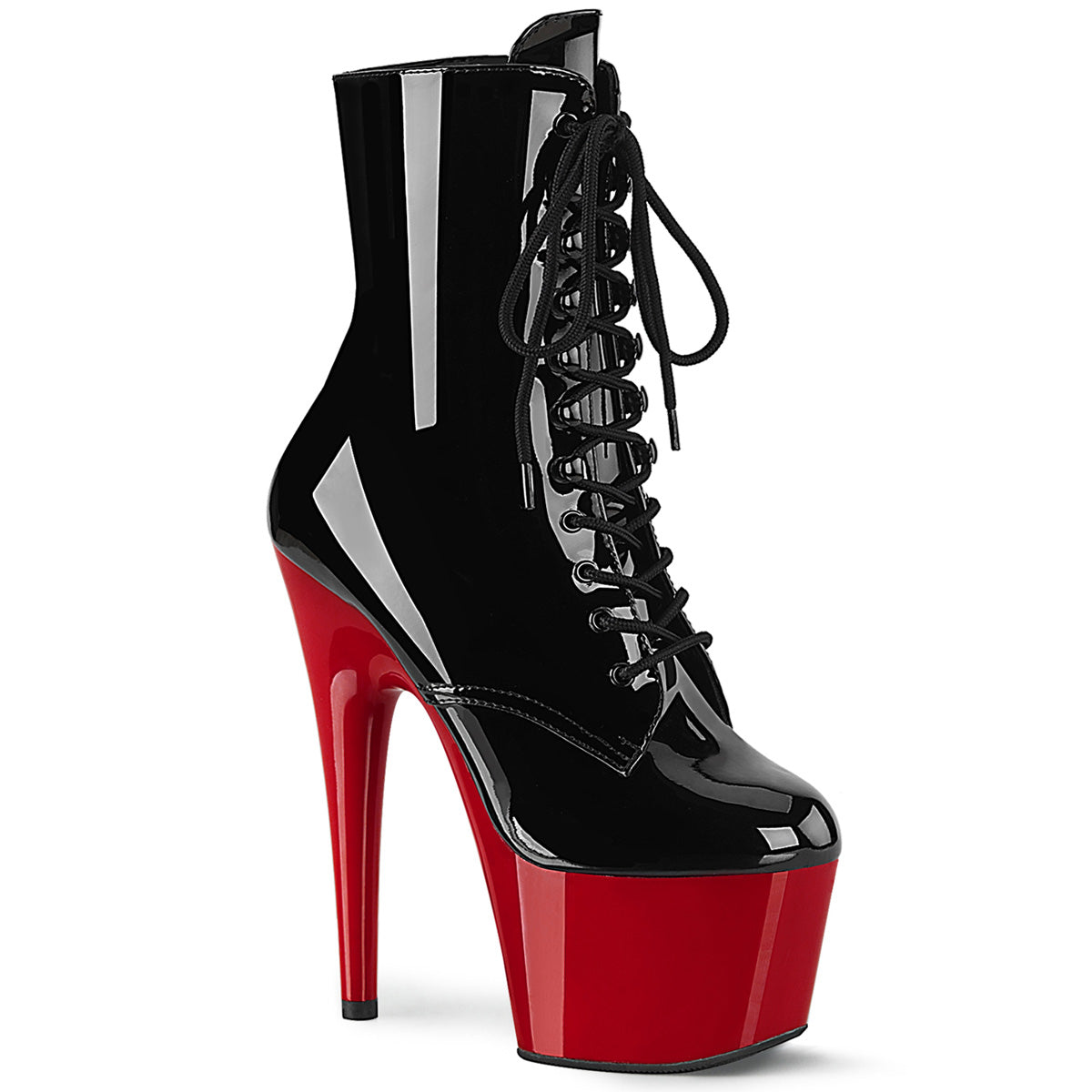 Pleaser Womens Ankle Boots ADORE-1020 Blk Pat/Red