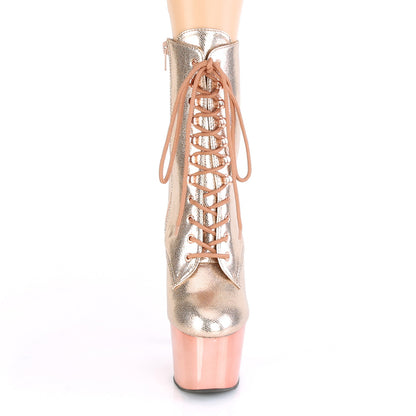 Pleaser Bottines pour femmes ADORE-1020 or rose texturé métallisé / rose goldchrome
