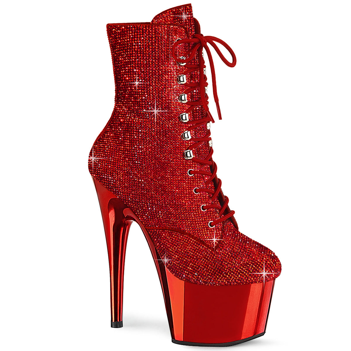Pleaser  Bottines ADORE-1020CRS rouge rs / chrome rouge