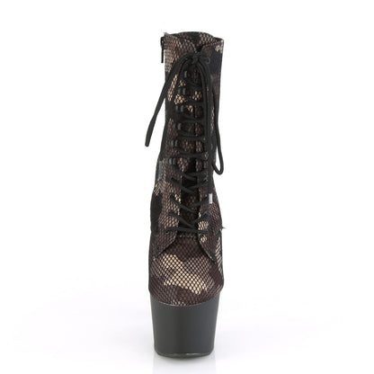 Pleaser Bottines pour femmes ADORE-1020cm Camo-maillage vert / blk mat